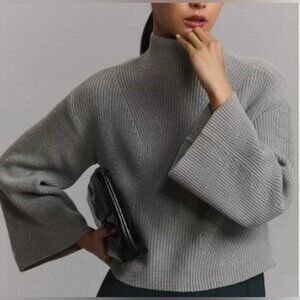 NWT Size XL -Anthropologie The Katey Mock-Neck Bell-Sleeve Sweater (NWT US$ 118)